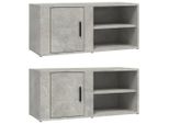 Mobili Tv 2 Pz. Grigio Cemento 80X31,5X36 Cm Materiale A Base Di Legno
