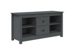 Mobile Tv Grigio 103X36,5X52 Cm In Legno Di Pino Massiccio