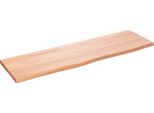 Vidaxl Mensola A Muro Marrone Chiaro 100X30X2 Cm In Legno Massiccio Trattato Con Rovere