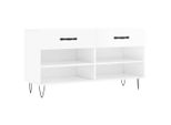 Vidaxl Panca Per Scarpe Bianco Lucido 102X35X55 Cm Materiale A Base Di Legno