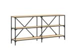 Tavolo Consolle Rovere Sonoma 160X30X75 Cm Materiale A Base Di Legno E Ferro