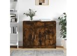 Vidaxl Credenza Rovere Affumicato 91X28X75 Cm Materiale A Base Di Legno