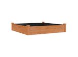 Vidaxl Letto Rialzato Con Inserto Marrone 120X120X25 Cm In Legno Massiccio Di Abete