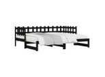 Vidaxl Letto Da Giorno Allungabile Nero 2X(90X200) Cm In Legno Di Pino Massiccio