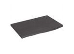 Vidaxl Piano Del Tavolo Marrone Scuro 60X40X2 Cm In Legno Massiccio Di Rovere Trattato