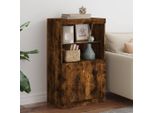 Vidaxl Credenza Con Luci Led Rovere Fumé 60,5X37X100 Cm