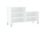 Vidaxl Portascarpe Bianco 102X36X60 Cm Materiale A Base Di Legno