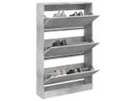 Vidaxl Scarpiera Grigio Cemento 80X21X125,5 Cm Materiale A Base Di Legno