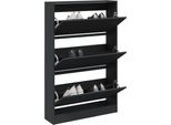 Vidaxl Scarpiera Nera 80X21X125,5 Cm Materiale A Base Di Legno