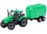 Trattore Giocattolo Cavallino Con Rimorchio Per Cavalli Verde Scala 1:32 Plastica