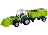 Trattore Xl Giocattolo Verde Con Rimorchio Ribaltabile E Benna Set 9 Pezzi
