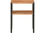 Tavolino 35X35X45 Cm In Legno Massiccio Di Acacia E Ferro