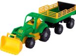 Trattore Giocattolo Classico Con Rimorchio Ribaltabile - 66 Cm In Plastica