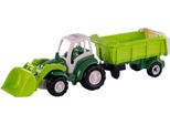 Cavallino Trattore Giocattolo Verde Con Rimorchio Ribaltabile Alto 86,5 Cm