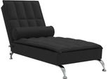Chaise Longue Da Massaggio Con Bolster In Tessuto Nero