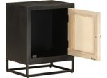 Vidaxl Comodino Nero 40X30X50 Cm In Legno Massiccio Di Mango E Ferro