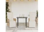 Vidaxl Poltrona Da Giardino Con Cuscino 2 Pz. Regolabile In Poly Rattan Beige