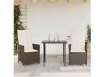 Vidaxl Poltrona Da Giardino Con Cuscino 2 Pz. Regolabile In Poly Rattan Marrone