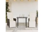 Vidaxl Poltrona Da Giardino Con Cuscino 2 Pz. Regolabile In Poly Rattan Marrone