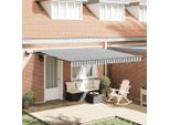 Vidaxl Tenda Manuale Con Led Antracite E Bianca 400X300 Cm