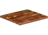 Vidaxl Piano D'appoggio 60X60X2,5 Cm Quadrato In Legno Massiccio Antico
