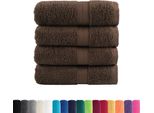 Vidaxl Asciugamani Premium Per Ospiti Solund 4 Pz. Marrone 30X50 Cm 600 G/M²
