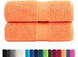 Vidaxl Asciugamani Premium Per Ospiti Solund 2 Pz. Arancione 30X50 Cm 600 G/M²