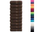 Vidaxl Asciugamani Per Ospiti Premium Solund 10 Pz. Marrone 30X50 Cm 600 G/M²