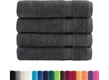 Vidaxl Asciugamani Da Doccia Premium Solund 4 Pz. Antracite 70X140 Cm 600 G/M²