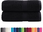 Vidaxl Asciugamani Premium Per Ospiti Solund 2 Pezzi Nero 30X50 Cm 600 G/M²