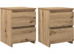 Vidaxl Comodini 2 Pz. Rovere Artigianale 30X30X40 Cm Materiale A Base Di Legno
