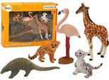 Set Di Figurine Di Animali Giraffa Fenicottero Elefante Tigre