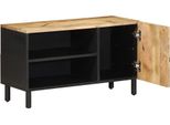 Vidaxl Mobile Tv Nero 80X33,5X46 Cm Legno Di Mango Grezzo