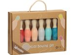 Set Bowling Per Bambini In Legno Pastello - Gioco Bowling Educativo