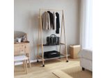 Vidaxl Appendiabiti Con Ripiani E Rotelle 96X45,5X155,5 Cm Bambù