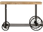 Vidaxl Tavolo Consolle 112X36X76 Cm In Legno Massiccio Di Mango E Ferro