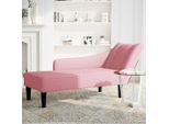 Vidaxl Chaise Longue Con Bracciolo Destro In Velluto Rosa