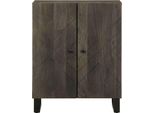 Vidaxl Credenza Nera 60X33X75 Cm In Legno Massiccio Di Mango