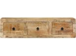 Vidaxl Mobile Tv A Parete 100X32X25 Cm Legno Massiccio Grezzo Mango