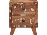 Vidaxl Comodino 2 Pezzi 40X32X46 Cm In Legno Massiccio Antico