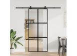 Vidaxl Porta Scorrevole Con Rubinetto 90X205 Cm In Vetro Temperato E Alluminio