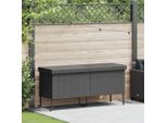 Vidaxl Cassapanca Da Giardino Con Rotelle Nera 160X55X75 Cm Poly Rattan