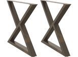Vidaxl Gambe Del Tavolo Da Pranzo 2 Pezzi In Acciaio Naturale 90X(72-73,3) Cm Acciaio