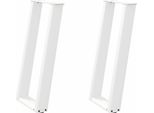 Vidaxl Tavolo Consolle Gambe A U 2 Pz. Bianco 28X(72-73) Cm Acciaio