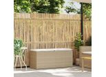 Vidaxl Panca Da Giardino Con Cuscini Beige 110X40X44 Cm Poly Rattan