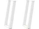 Vidaxl Tavolo Consolle Gambe A U 2 Pz. Bianco 38X(72-73) Cm Acciaio