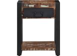 Tavolino Multicolore 40X40X50 Cm Legno Massiccio Antico