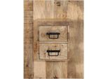 Vidaxl Comodino 60X32X80 Cm Legno Massiccio Di Mango Grezzo