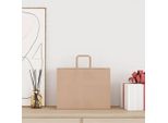 Vidaxl Sacchetti Di Carta 50 Pezzi Con Manici Marrone 32X17X25 Cm