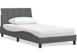 Vidaxl Letto Con Materasso "Hanko"" Grigio Scuro 100X200 Cm Tessuto"
